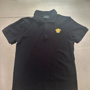 Versace Dark Polo with Elegant Detailing